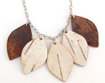 White birch bark necklace, Flourish