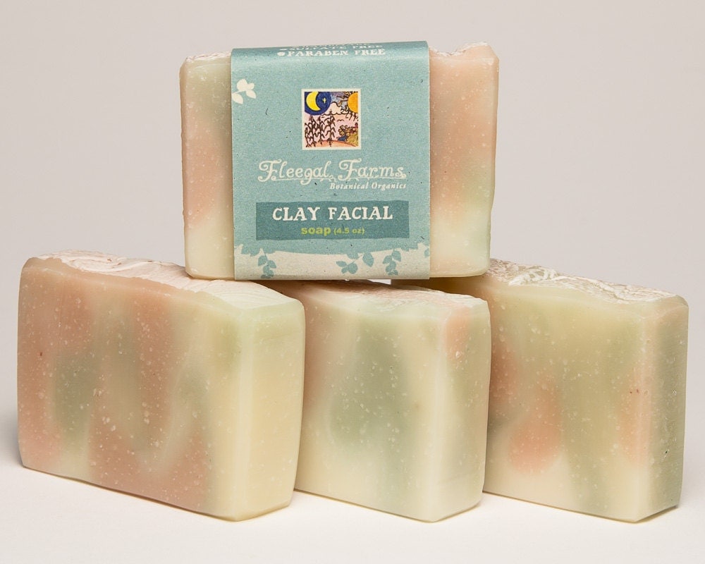 Clay Facial Soap Bar Natural/ Handmade/ Artisan. Generous 4.5