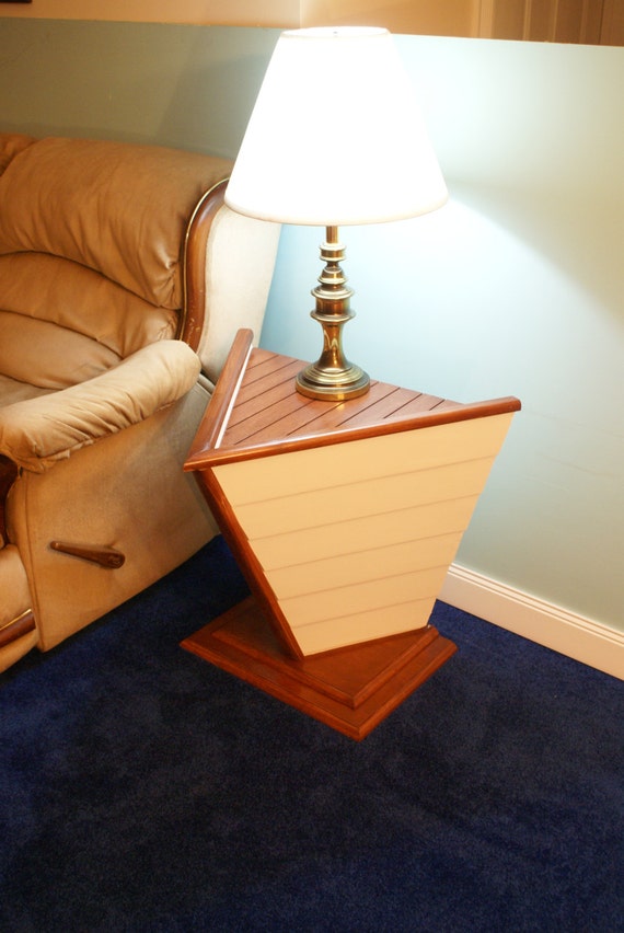 Nautical Boat Shaped End Table Accent Table nautical decor