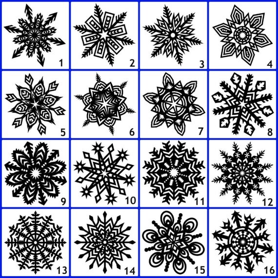 16 snowflake true sized cutting patterns pdf snowflake design template