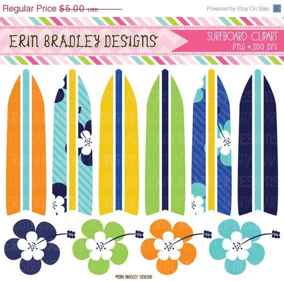 50% OFF SALE Boys Surfboard Clipart Personal & Commercial Use Clip Art Graphics INSTANT Download Il_570xn