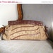 25% OFF . . . BOHEMIAN Buttery Brown Leather WAVEY Stripe Woven Burlap Clutch Purse