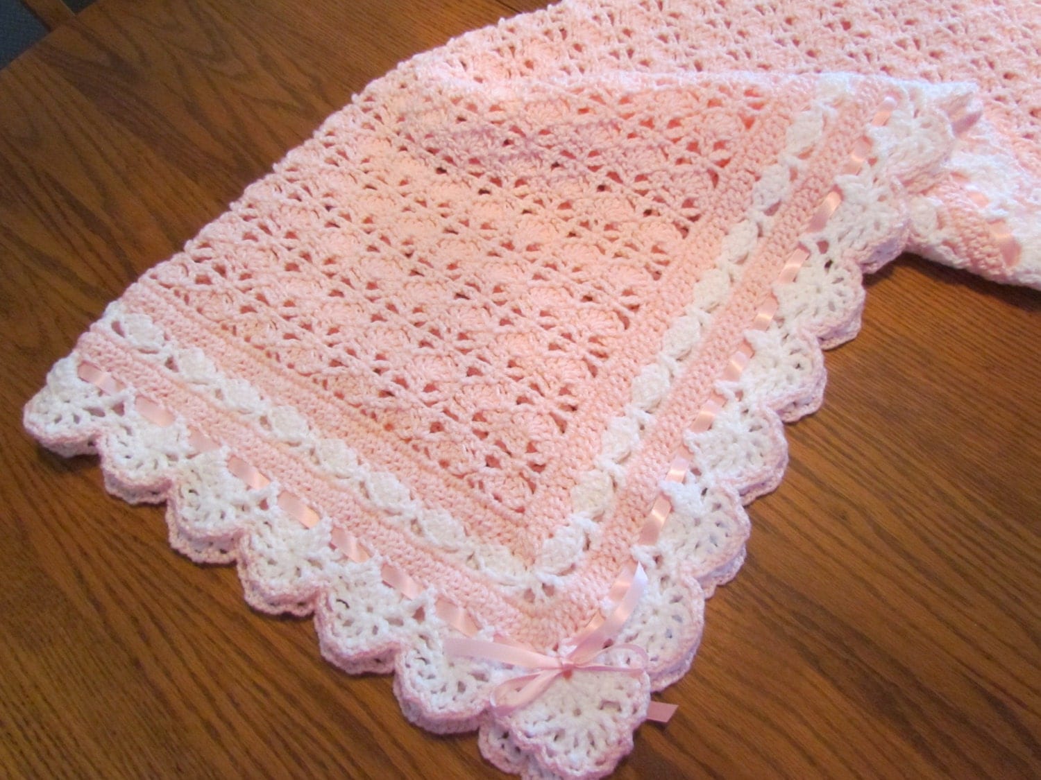 Crochet Baby Blanket Crib Size Heirloom Lace Boutique Quality