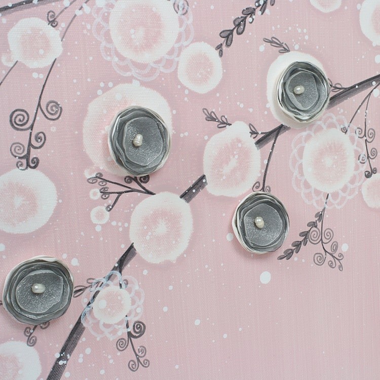 Baby Girl Nursery Art Canvas Painting Triptych of by Amborela