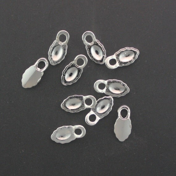 Glue on Earring Bail for Cabochons Silver Tone 25 pairs
