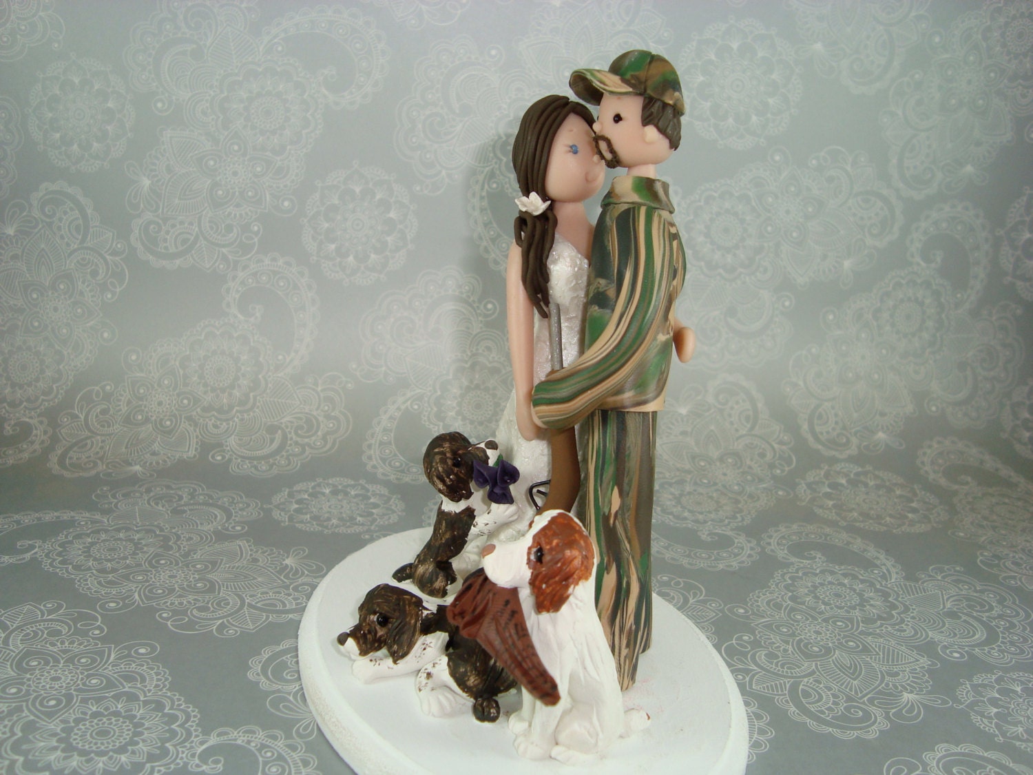 Hunting Theme Wedding Cake Topper by mudcards on Etsy