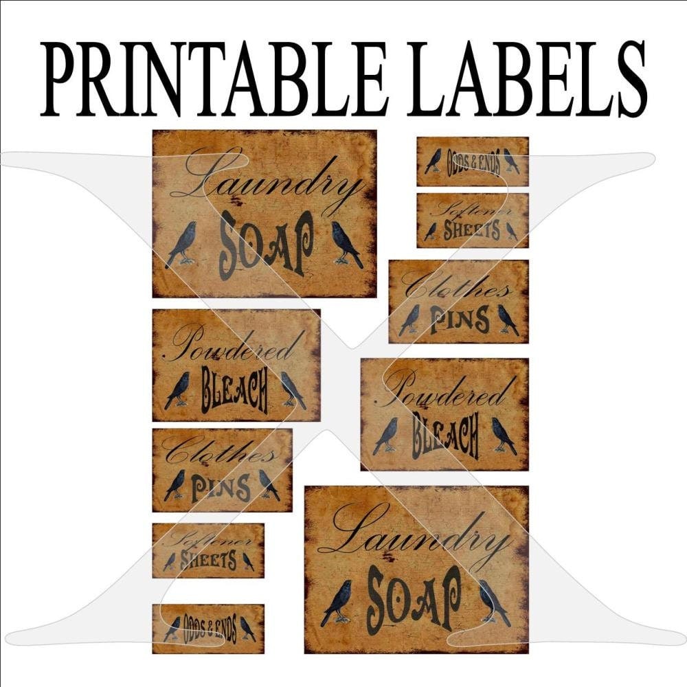 labels printable 10 per sheet primitive grungy laundry for