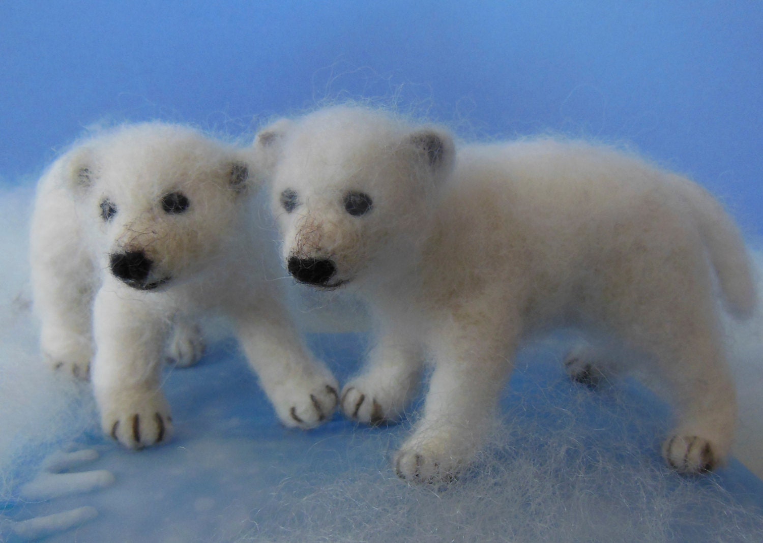 Needle Felted Polar Bear Cub Poseable