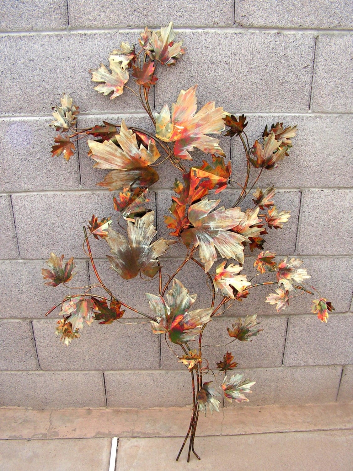 Mid Century Modern Metal Leaf Wall Art Sculpture by retrosideshow