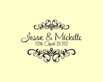 Custom Wedding Stamp - Custom Rubber Stamp - Personalized Stamp - Custom Stamp - Digital file W12