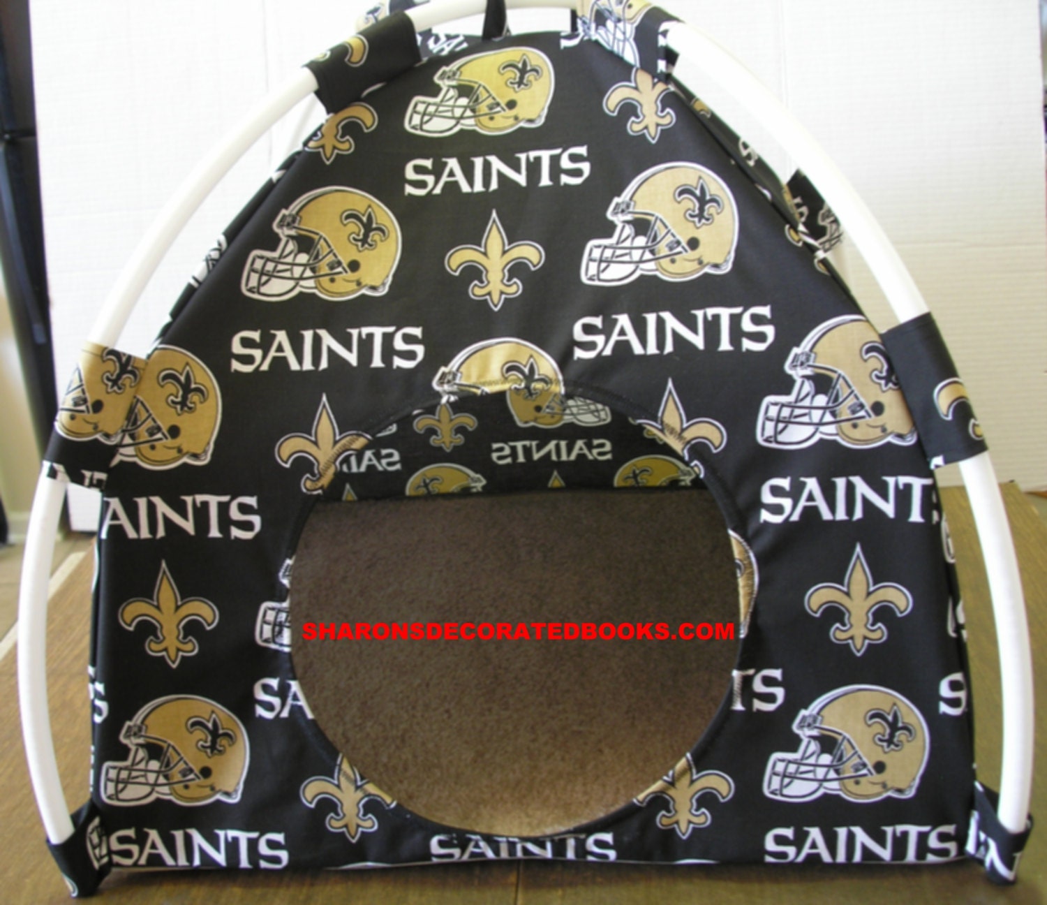 Small Handmade New Orleans Saints Pup Tent Pet Bed For Cats/