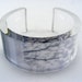 Acrylic Bangle Winter Blue Grey Pastel Plastic Cuff with Tree Collage Handmade Bracelet