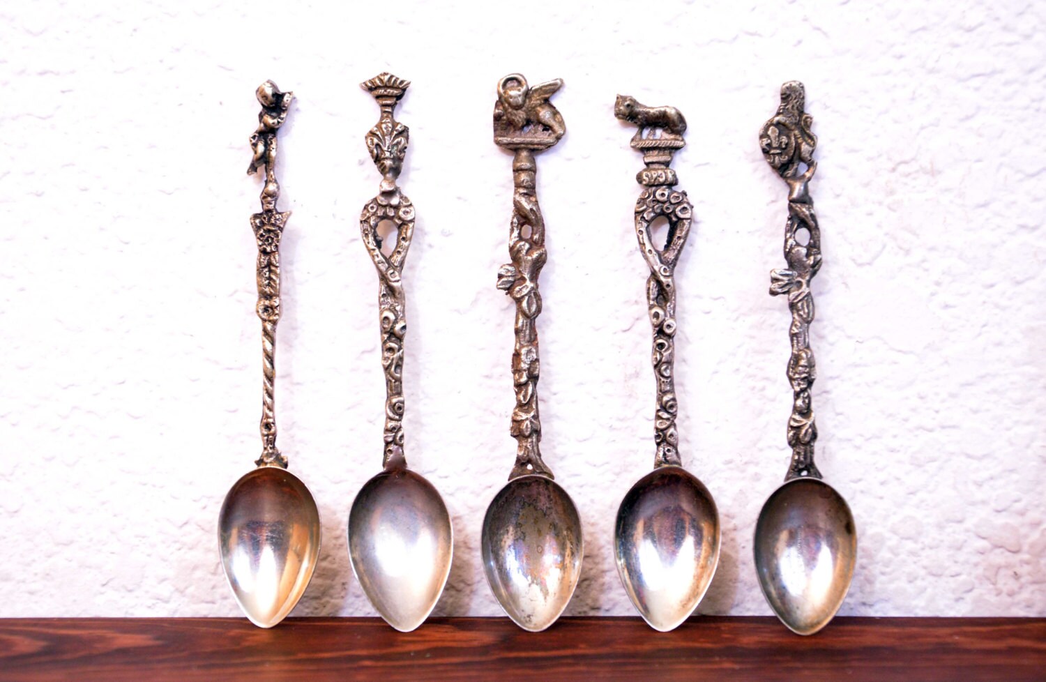 25 Vintage Figural Demitasse Spoons and Forks from Italy
