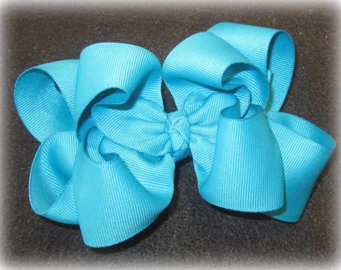 Hair Bows, Big Hairbow, Mystic Blue Bow, Boutique hairbow, Blue Double Layered Bow, Baby Hairbow, Girls Headband, Girls Bows, Girls Blue Bow