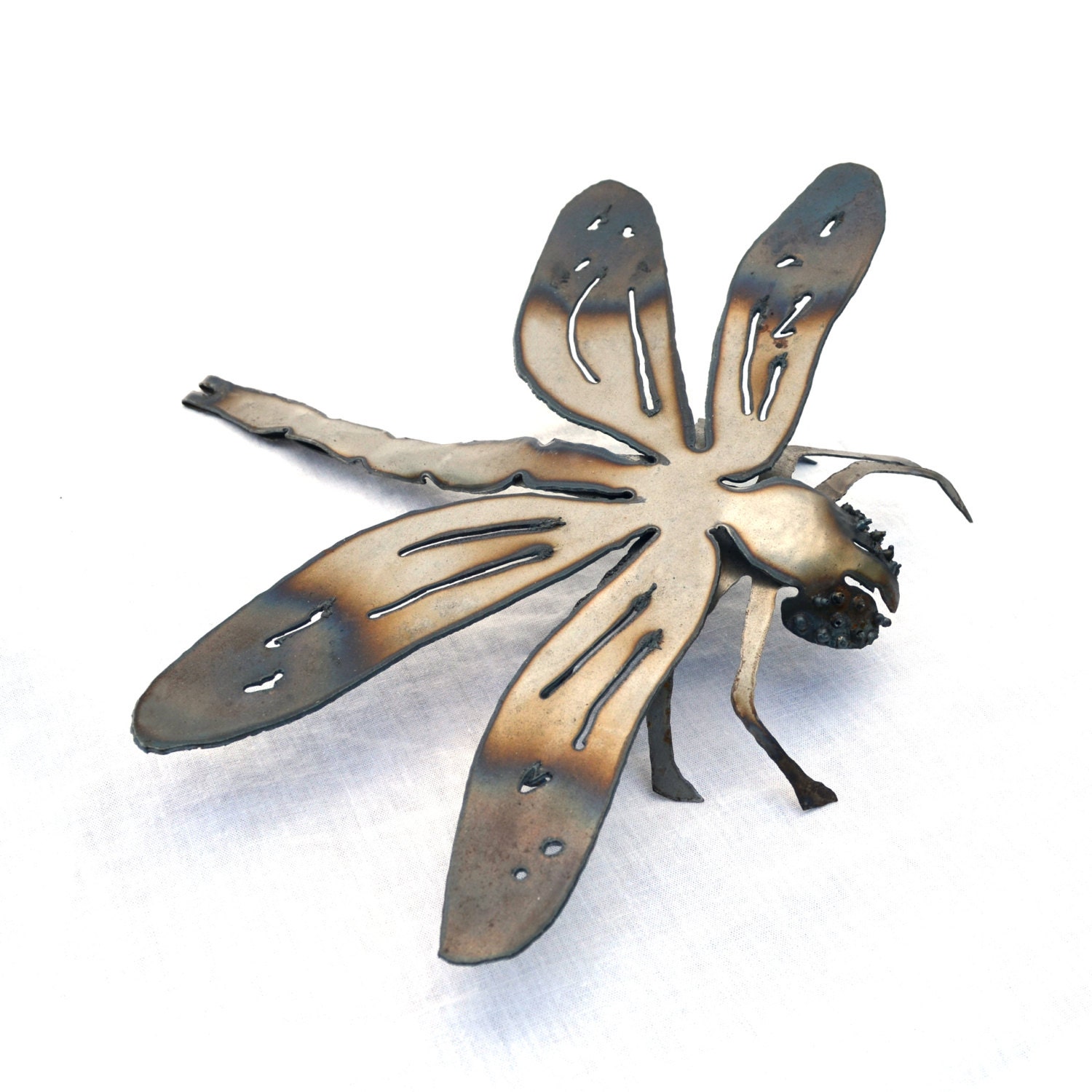 Metal dragonfly sculpture Outdoor insect art Bug sculpture