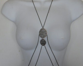 SALE bodychain filigree double body chain