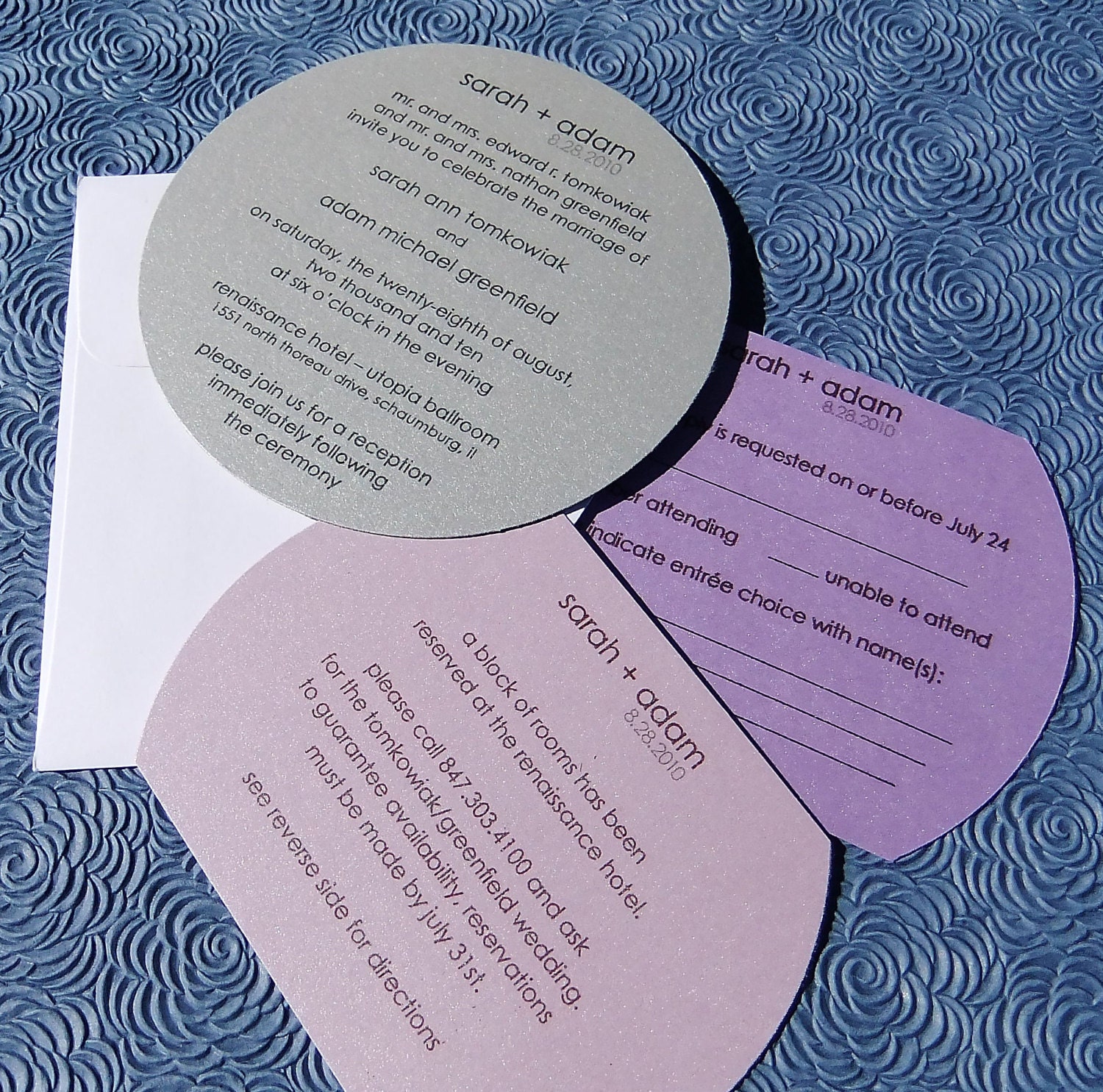 Round Wedding Invitation Circle Wedding by emilyedsondesign