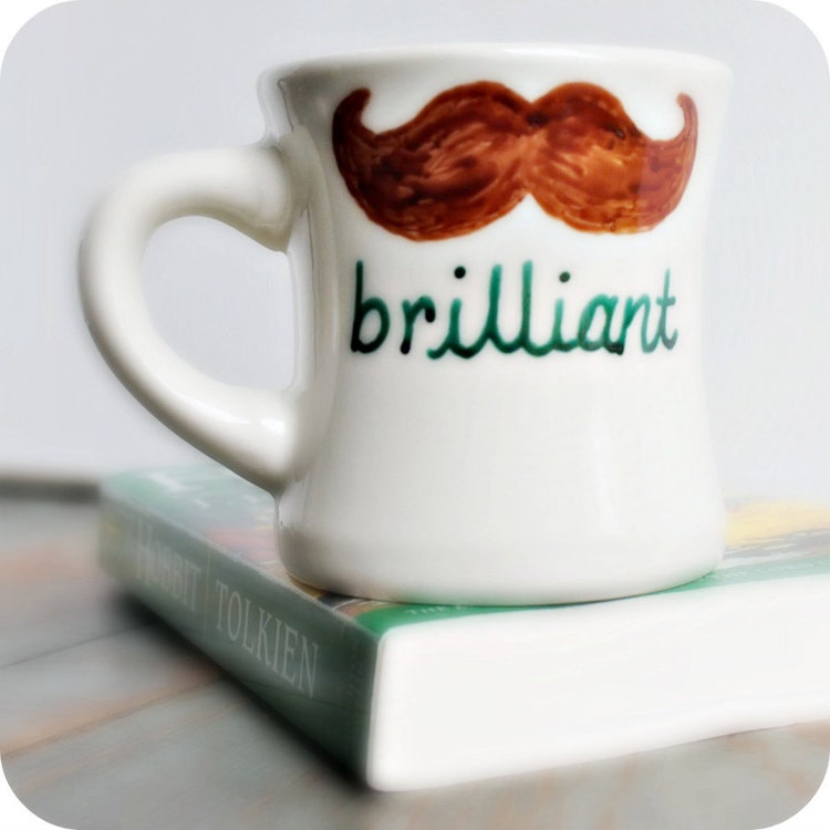 Brilliant Mustache Funny Mug coffee tea cup diner by