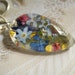 Garden of Memories-Sky Blue Forget-Me-Nots, Lobelia, Heather, Queen Anne's Lace, Ferns Pressed Flower Glass Teardrop Pendant-Nature's Art