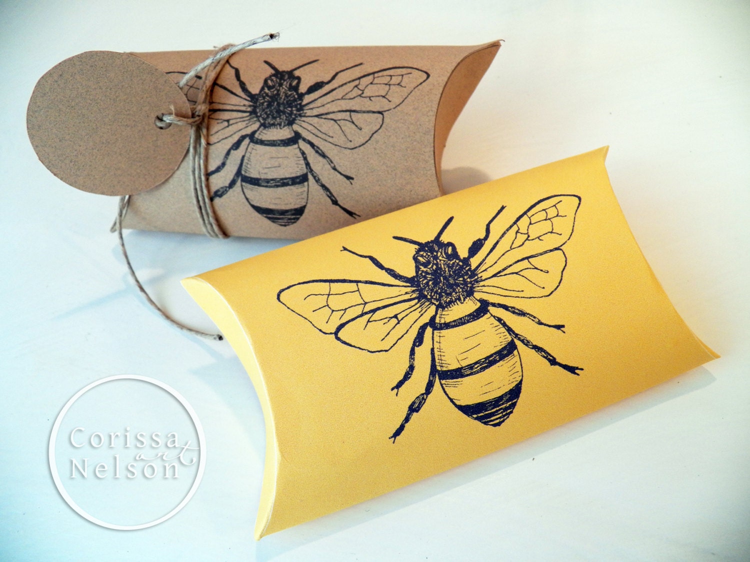 Honey Bee Mustard Gift Box Autumn Printable Instant Download
