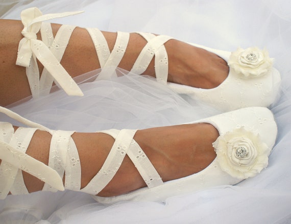 bridal ballet slippers ivory