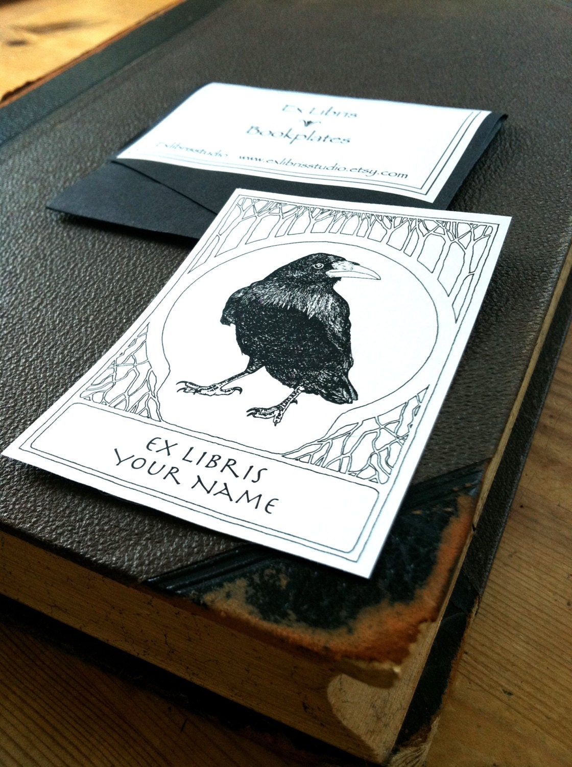 Ex Libris Raven White 15 Personalized Bookplates Booklabels