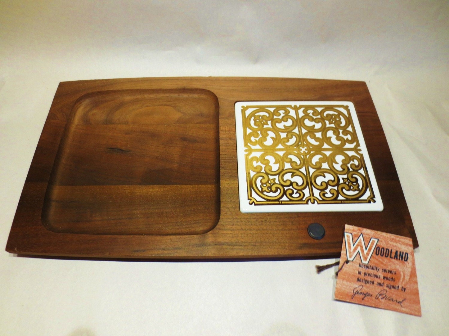 MCM cheese board with tile Briard new Haute Juice