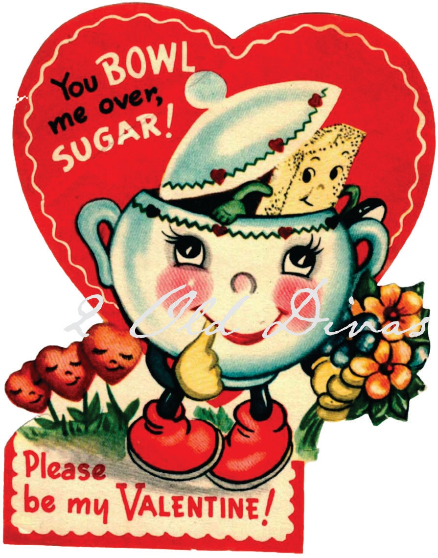 1950's Vintage Valentine Digital Download Retro Image Mid