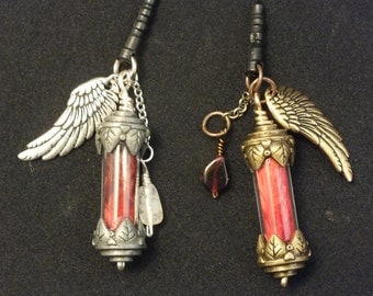 Final Fantasy Phoenix Down Charm with Gemstone Materia