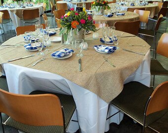 Burlap tablecloth, Burlap overlay, Burlap, Burlap Table, burlap rustic, shabby chic, overlay, Made in the USA, outdoor, beach wedding