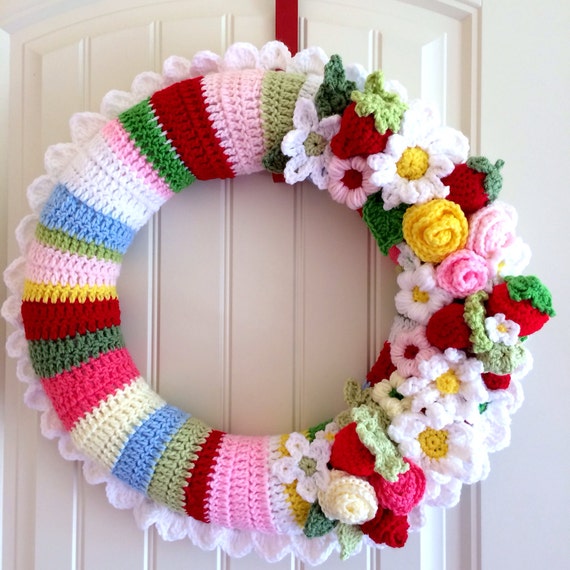 Items similar to Custom Crocheted Wreath on Etsy