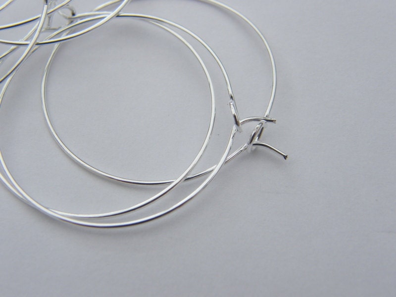 BULK 100 Wine glass charm hoops 34 x 30mm silver plated