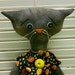 Scaredy Cat Handmade Primitive Raggedy Black Halloween Kitty Cat Doll with Painted Pumpkin Face Gourd and Tag