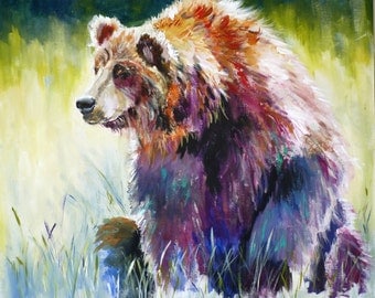 Rainbow Bear art print by Maure Bausch
