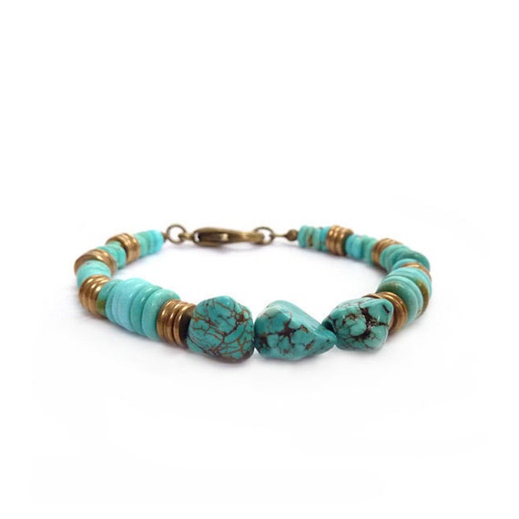 Turquoise Bracelet Southwestern Style by RockStoneTreasures