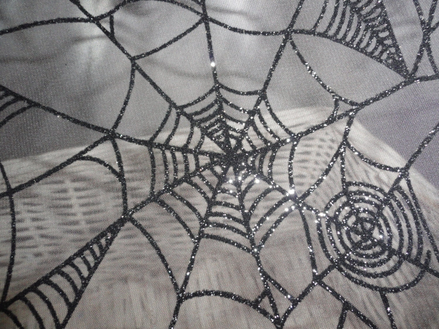 Halloween fabric spiderweb sheer fabric spooky textured spider