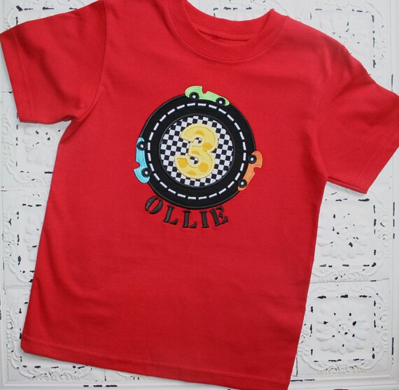 VROOM VROOM Custom Race Car Applique Birthday by bebeboutiques