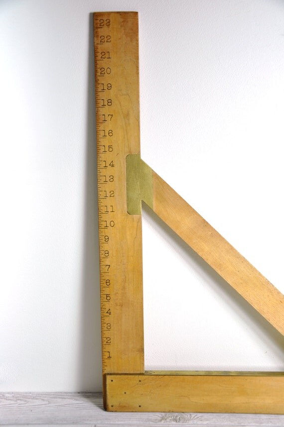 Vintage Carpenters Tool / Wood Framing Square / Industrial