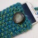Teal Green Knit IPhone Case, Knit Smartphone Cozy, Knit Phone Sock, Knit IPhone Case, Teal Green, Spring Green Knit, Chunky Knit Phone Case