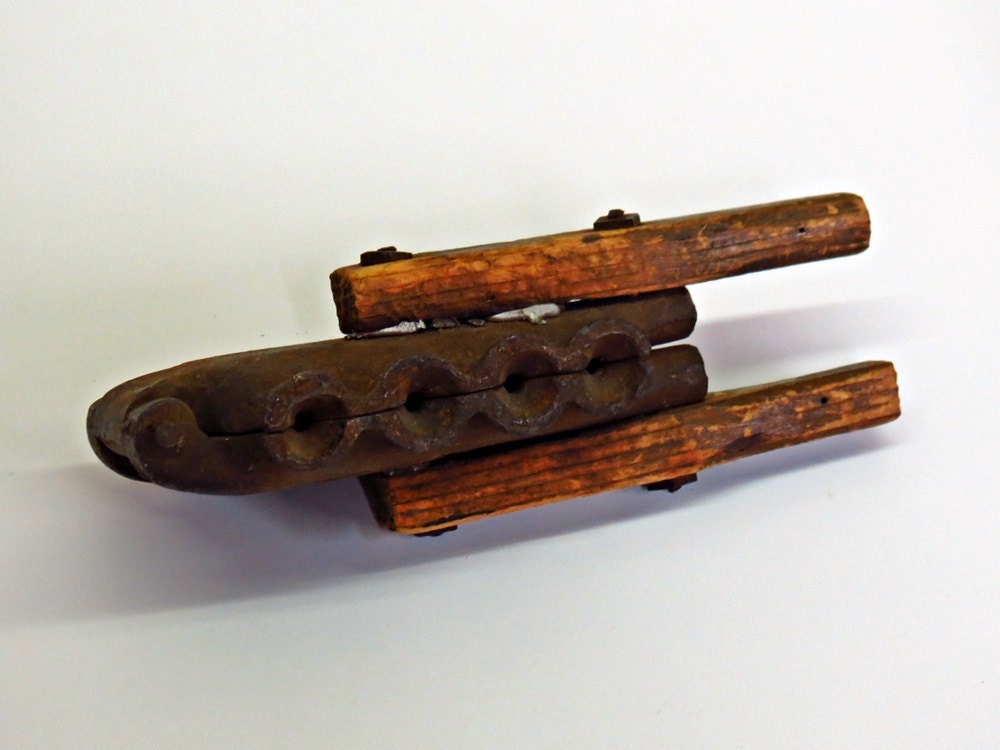 Antique Cast Iron Fishing Weight Mold Handmade Decor 1800s