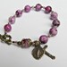 RESERVED MaryENapior --St Therese Rosary Bracelet - Purple Sugilite gemstones and Catholic saint medals jewelry bronze