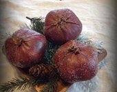 Made to Order Primitive Sugar Pomegranates Winter Snow Bowl Ornies Tucks OFG HaFair HAFBF
