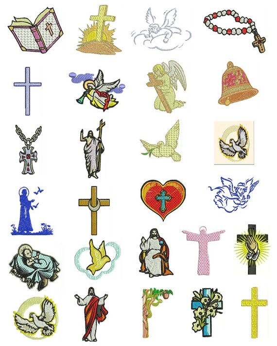 Religious Embroidery Designs Machine Embroidery 25 Designs Instant