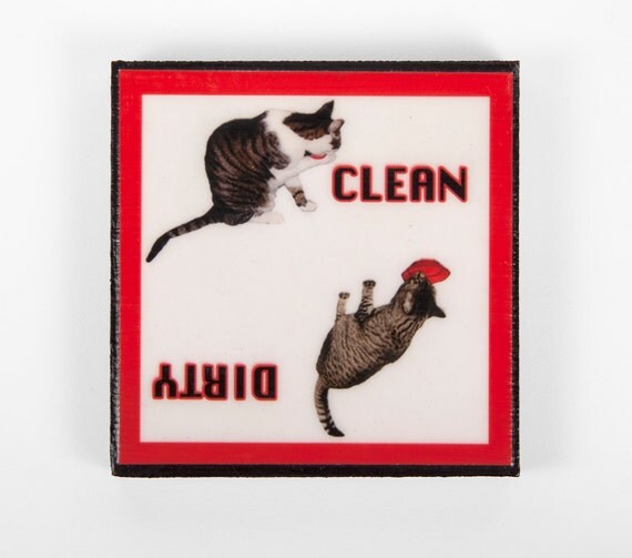 Clean Dirty Dishwasher Cat