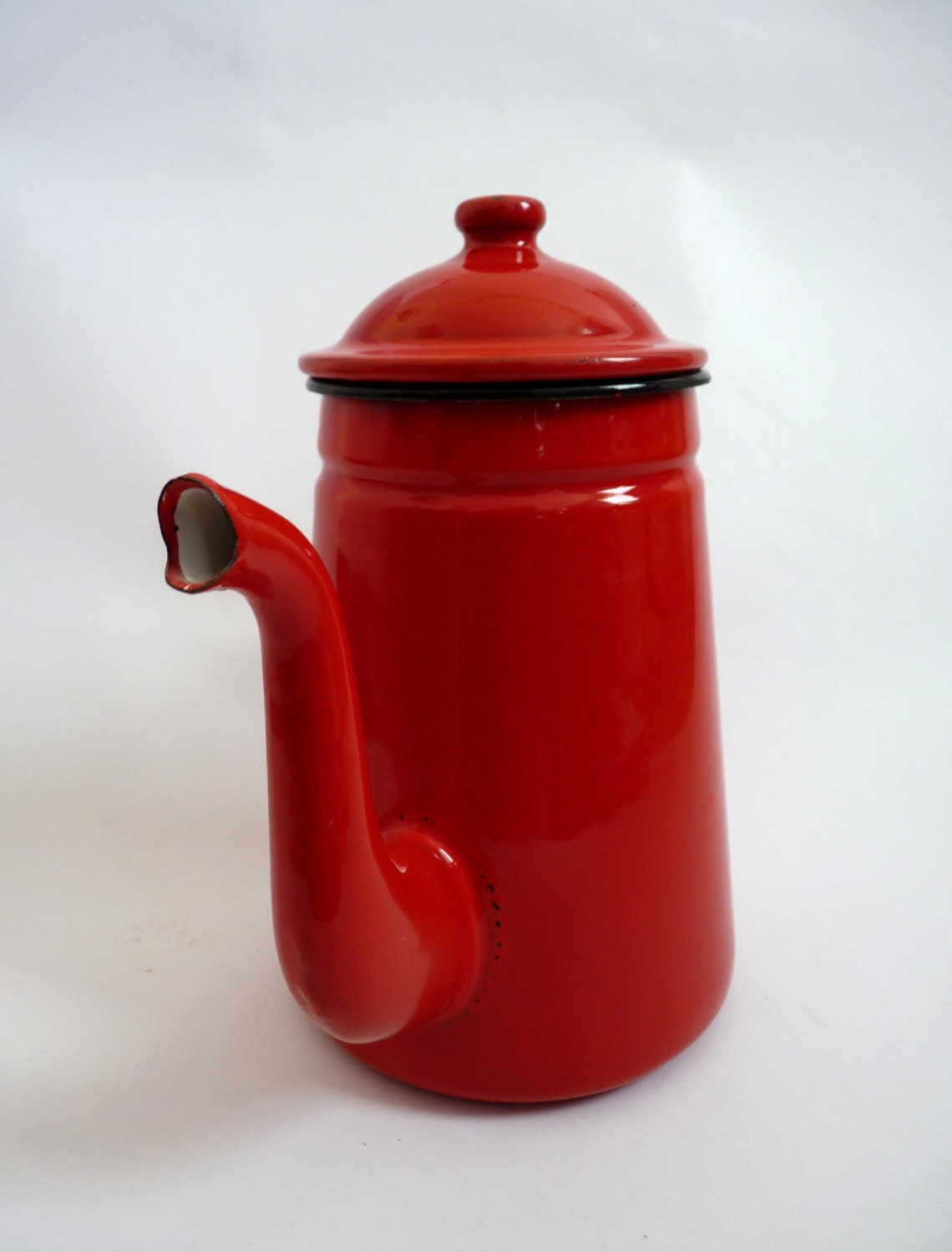 Vintage Red Enamel Coffee Pot 9113