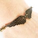 Steampunk Angel Wings Bracelet- Antiqued Brass Ox Finish