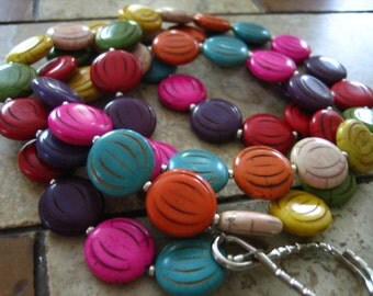 726 Colorful handmade beaded lanyard/id badge