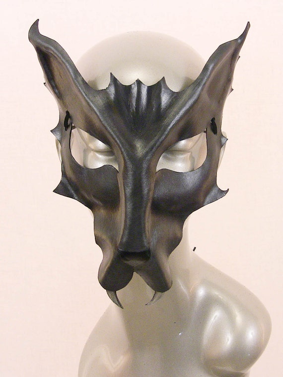 Gray Wolf Leather Mask