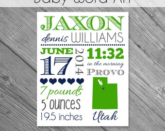 INSTANT DOWNLOAD - 8x10 Baby Subway Art Printable- fully layered .psd file