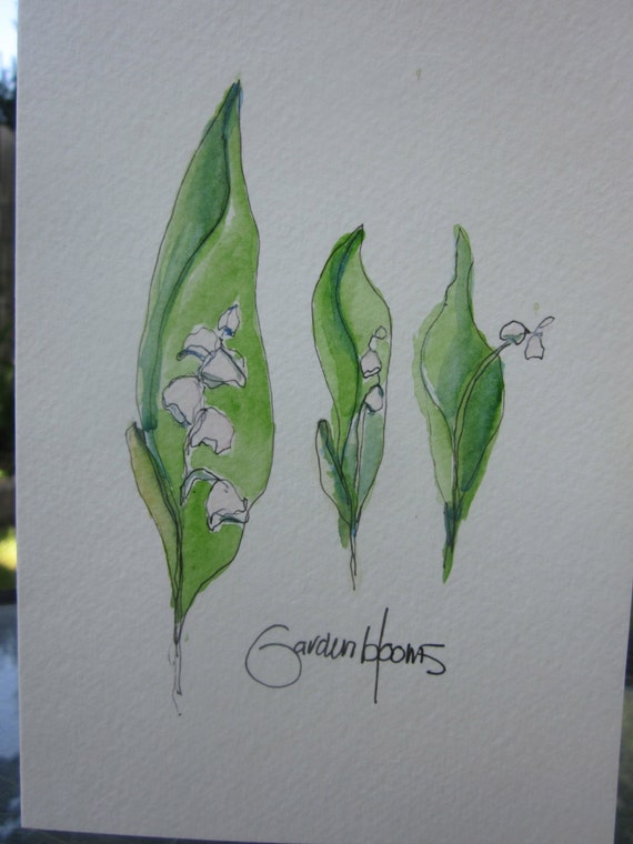 Lily of the Valley Watercolor Card